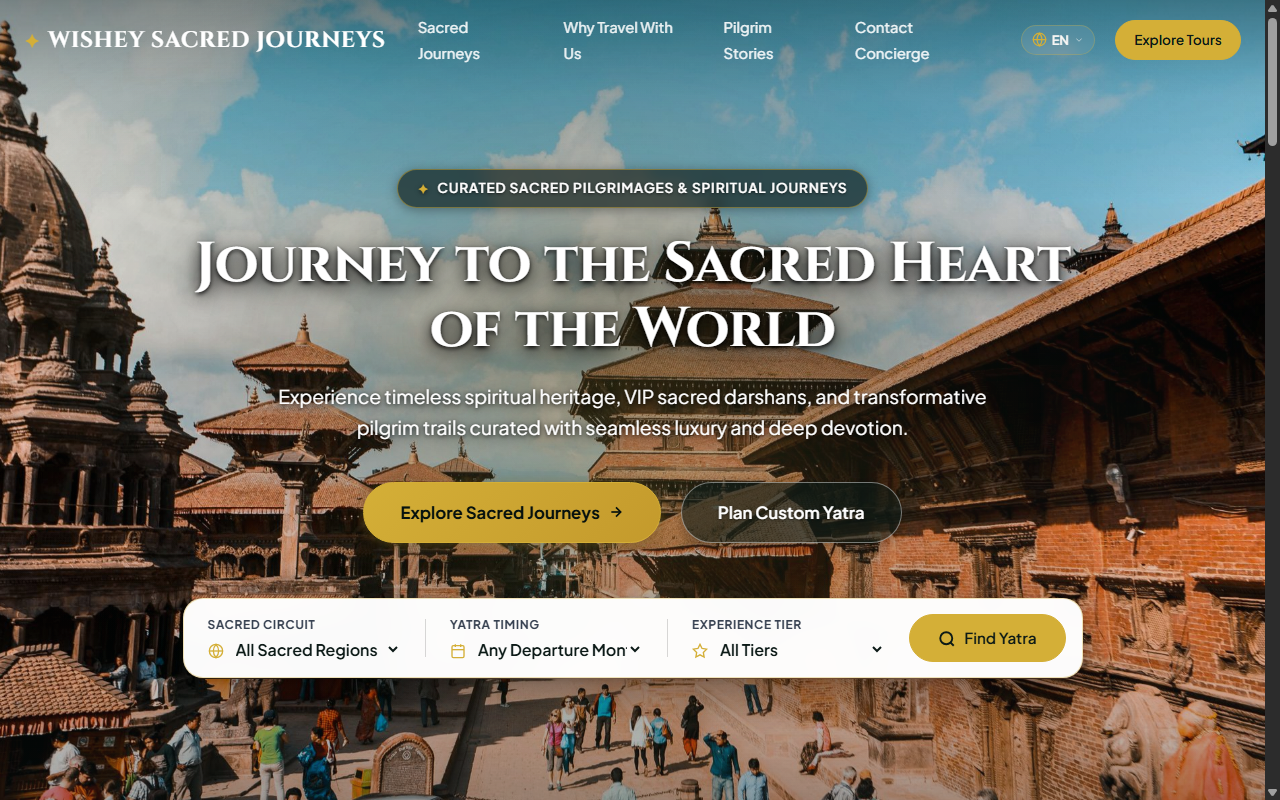 Wishey Tour Platform application interface and architecture preview